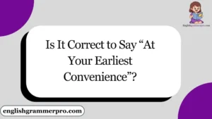 Is It Correct to Say “At Your Earliest Convenience”?