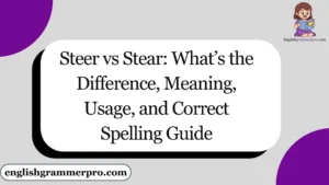 Steer vs Stear: What’s the Difference, Meaning, Usage, and Correct Spelling Guide